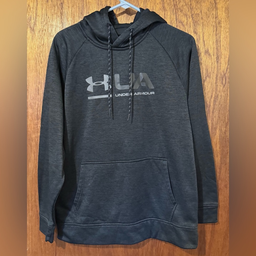 Under Armour Black Hoodie UA Storm Coldgear Fleece Tonal Twist ~ Size Small